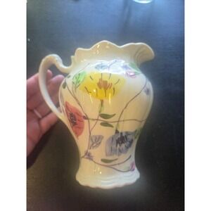 Vintage Southern Potteries Blue Ridge Milady Pitcher Hand Painted CHINTZ pattern
